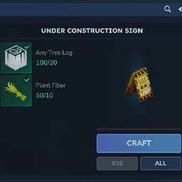 Craftable Construction Sign